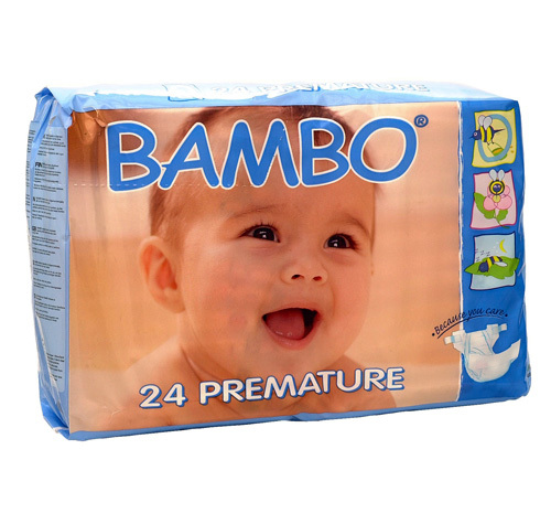 Pieluszki ekologiczne Bambo Premature 1-3kg  24szt